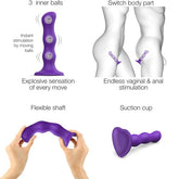 Euphoric Enchantment - Strap-On-Me Silicone Dildo Plug with Rotating Geisha Balls Anal Dildos